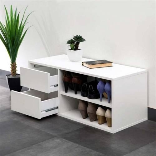 Shoe Cabinet, 80 cm, White - ASHO10