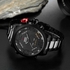 OHSEN AD1608 Outdoor 50M Waterproof Analog-digital EL Light Quartz Men's LED Sports Watch Date Display Black and White