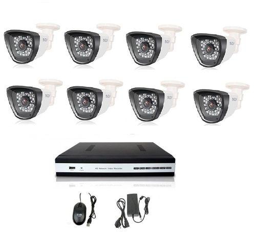 Global System Security - 8 Security Cameras ( outdoor) + Mouse + DVR - Black