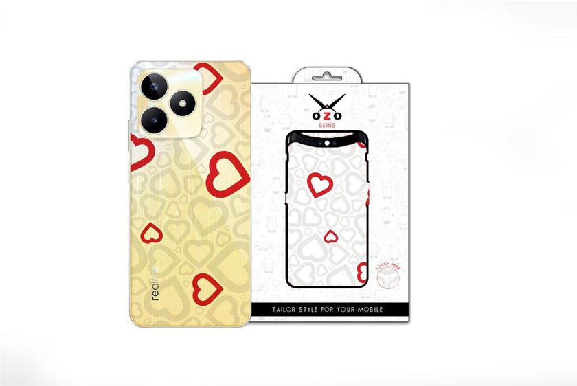 OZO Skins 2 Mobile Phone Cases Ray Skins Transparent Bright Love Heart (SV517BLH) (Not For Black Phone) For Realme C53 1 Piece