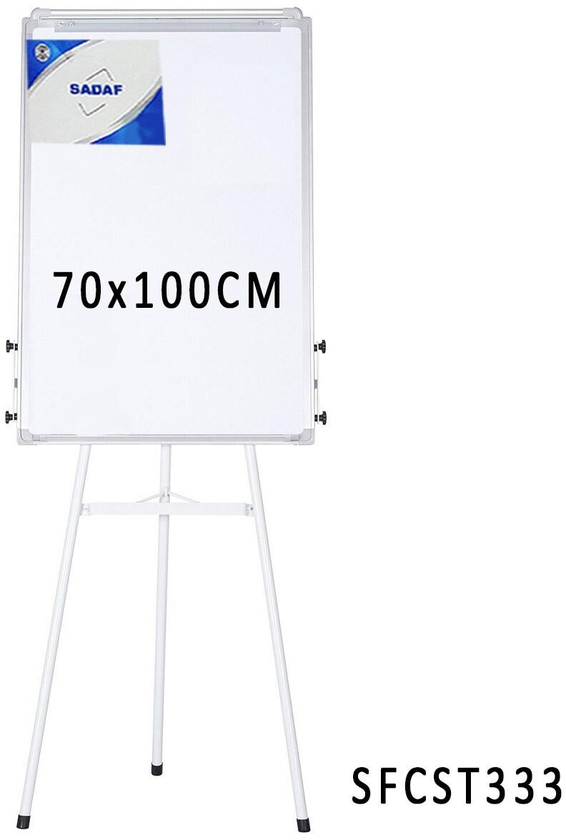 METAL FLIP CHART STAND 70X100CM WHITE COLOUR (TRIPOD)