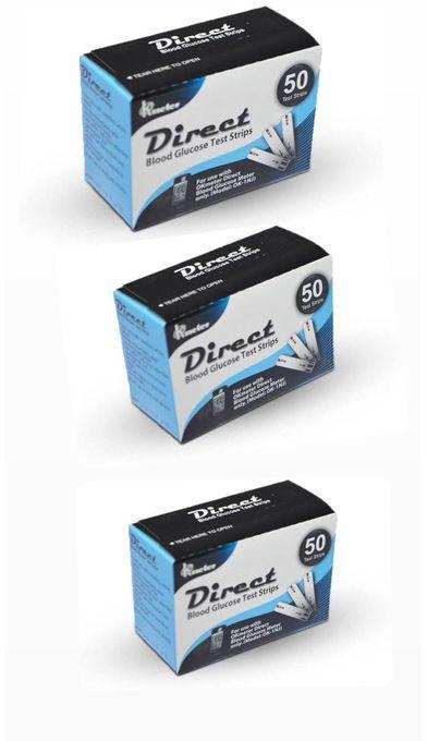 Direct Blood Glucose Test Strips - 50 Strips - 3 Packs