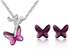 Austrian Crystal Butterfly Necklace and Earring Jewellery set(MM0035NSCR)