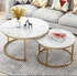 QUALITY  2 in1 Nesting Coffee Table Marble Effect (MDF) Coffee Tables