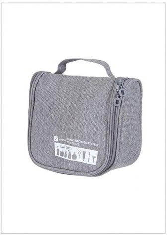Gray toiletry bag for travel