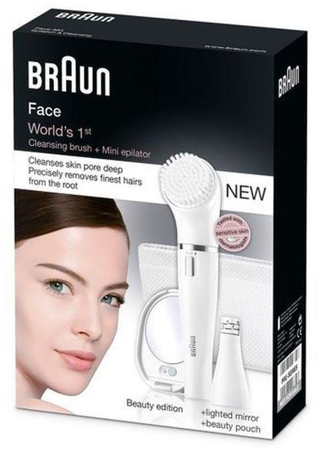 Braun Face 831 Beauty Edition - Facial Cleansing Brush With Micro-oscillations & Facial Epilator - White