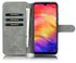 DG.MING Retro Oil Side Horizontal Flip Case For Xiaomi Redmi Note 7 / Note7 Pro, With Holder & Card Slots & Wallet(Grey)