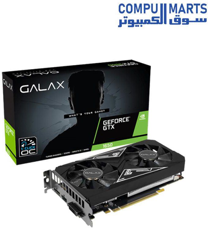 كارت الشاشة GALAX GeForce GTX 1650 EX PLUS (1-Click OC) GDDR6 بسعة 4 ج
