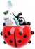LadyBug Toothbrush Holder Red