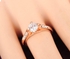 Classic Women Ring Stud with Crystal Gold Color Size 8