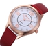 Geneva Geneva Women Faux Leather Analog Quartz Wrist Watch-Red