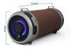 Tyler Portable Wireless Bluetooth Stereo Cylinder Speaker TWS401-BR with LED Light FM Radio AUX and MicroSD/TF Card Imput Brown