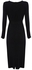 Zaful Long Sleeve Slit Dress for Ladies - Black