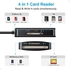 ​SYOSI SD Card Reader, 4 in 1 Dual Connector USB C & USB 3.0 Card Reader Adapter, 4 Cards Simultaneously Memory Card Adapter for SD/SDHC/SDXC/Micro SD, etc, Compatible with Windows OS