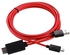 كابل MHL مايكرو USB إلى HDMI عالي الوضوح للتلفزيون أحمر وأسود