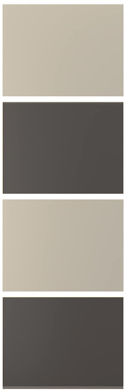 MEHAMN 4 panels for sliding door frame - dark grey/beige 75x236 cm