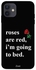 Rose Printed Case Cover -for Apple iPhone 12 Black/Red/White Black/Red/White