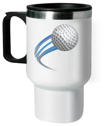 Golf Ball Printed Thermal Mug White