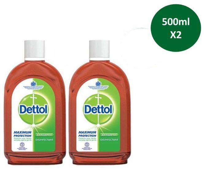 Dettol Antiseptic Liquid Disinfectant 500ml X 2