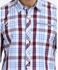 Frame Chest Pocket Shirt - Light Blue & Maroon