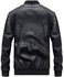 Men's Leather Weather Jacket - Casual/Business Men Leather Jacket - Black