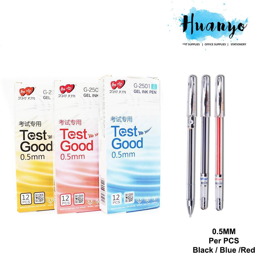 Zhi Xin Test Good Gel Pen 0.5mm Tip G-2501 (3 Colors) Per PCS