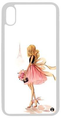 PRINTED Phone Cover FOR IPHONE XR Girl carrying flowers in front of the Eiffel Tower