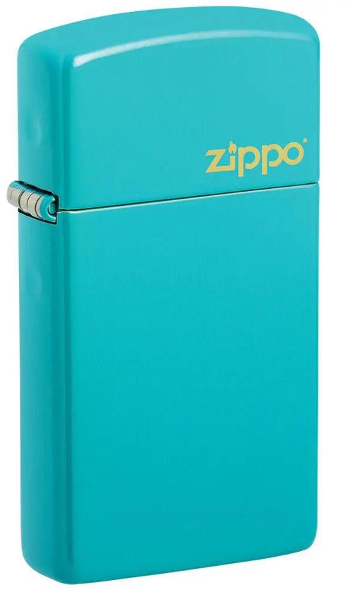 Lighters Zippo Slim Flat Turquoise Zippo Logo - 49529ZL