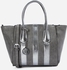 Joy & Roy Leather Hand Bag - Grey & Silver