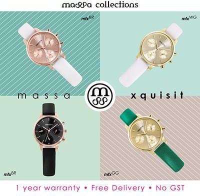 Massa Xquisit Japan Quartz Movement Leather Watch for Women (4 Colors)