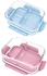 Aiwanto 2Pack Glass Lunch Box Lunch Containers Glass Storage Box for Kitchen Vegetable Fruit Storage Box(2 Comp Pink and 3 Comp Blue)