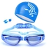 مجموعة مكونة من نظارات سباحة واقية للسباحة مضادة للماء والضباب عالية الوضوح - عدسات واقية من الأشعة فوق البنفسجية ومضادة للكسر 20*20*20سم