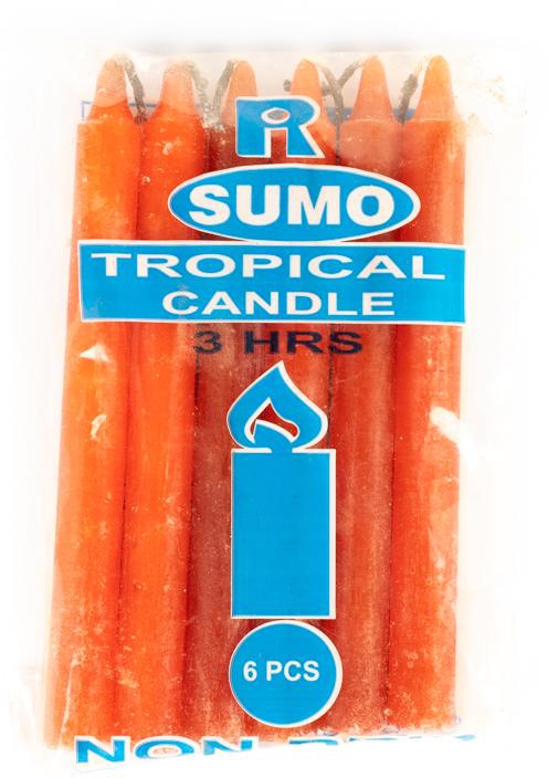 Sumo Tropical Non Drip Red Candles 6Pcs Pack