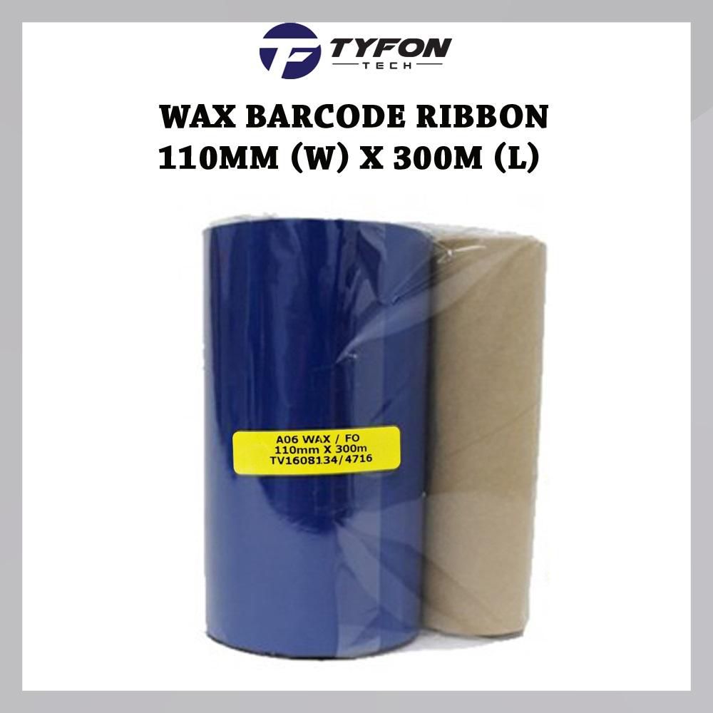 Tyfontech Wax Barcode Ribbon 110mm x 300m (Full Core Face Out)