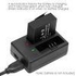 SJCAM LED Indicator Dual-Slot Battery Charger with USB Cable For SJ4000 SJ5000 M10 Series