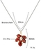 Artificial Crystal Maple Leaf Pendant Necklace - Red
