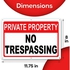 Premium No Trespassing Signs Private Property Kit - 2 Pack - 11.75" by 8" - Includes Screws - Security Signs for House Business, or Driveway to Keep Out Trespassers - Suitable for Outdoor/Indoor Use