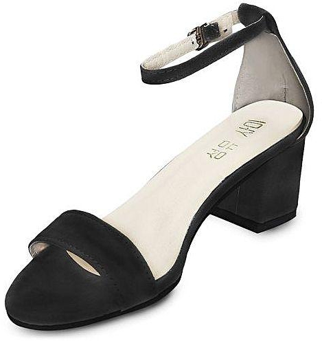 Fashion Trendy Open Toe Ankle Strap Buckle Low Heel Women Shoes - BLACK