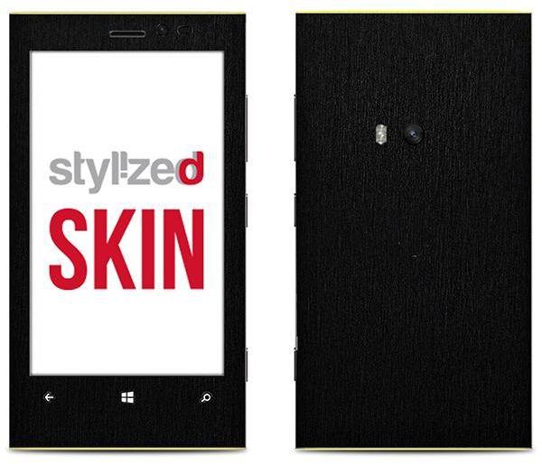 Stylizedd Premium Vinyl Skin Decal Body Wrap For Nokia Lumia 920 - Brushed Black Metallic