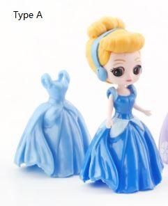 Disney Q Version Frozen Anime Figures Princess Change Clothes Dolls