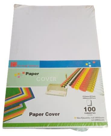 A4 Embossed Paper Cover - 100 Pieces - White 