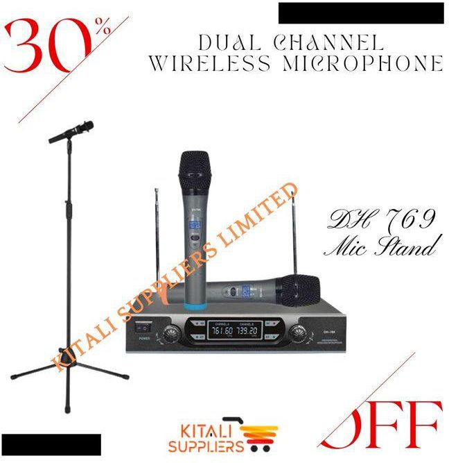 Omax DH 769 Wireless Microphone With Mic Stand