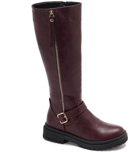 xo style Leather Boot - Burgundy