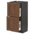 METOD Base cabinet with 2 drawers, black/Lerhyttan black stained, 40x37 cm - IKEA
