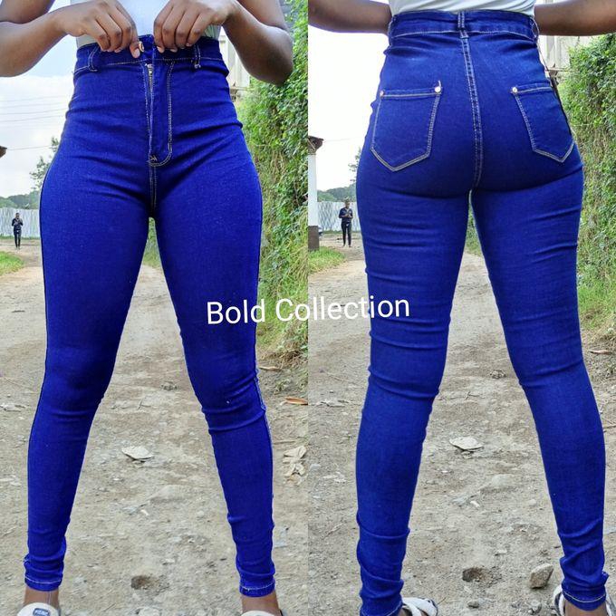 Fashion Navy Blue Highwaist Jeans For Women Skinny Fit Ladies Trauser