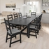 NORDVIKEN / NORDVIKEN Table and 6 chairs - black/black 210/289x105 cm