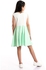 Kady Girls Sleeveless Bi-Tone Summer Dress - Off-White & Pastel Green