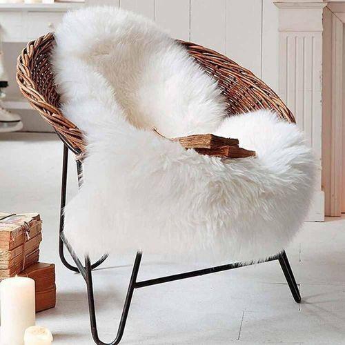 Universal Soft Sheepskin Rug Chair Cover Warm Hairy Carpet Seat Pad Plain Skin Fur Plain