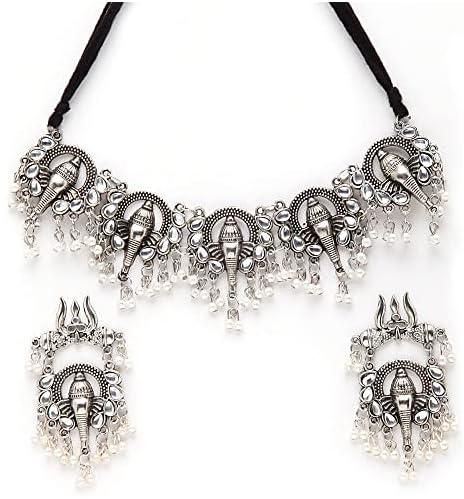 شاينينج ديفا فاشون احدث مجموعة مجوهرات عصرية تقليدية من الفضة المؤكسدة للنساء (13126s)