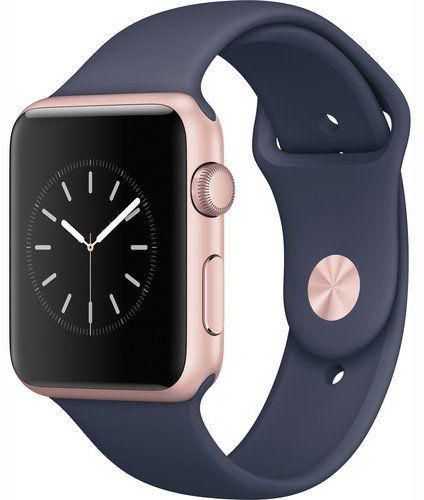 Apple Watch MNNM2 42mm Rose Gold Aluminum Case with Midnight Blue Sport Band